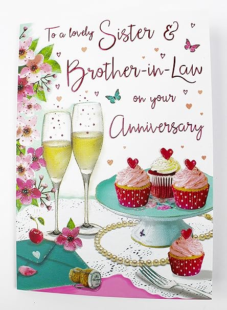 Sister And Brother In Law Anniversario Di Matrimonio Biglietto D Auguri Qualita Verse Coppia Amazon It Cancelleria E Prodotti Per Ufficio