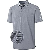 M MAELREG Golf Shirts for Men Dry Fit Short Sleeve Performance Moisture Wicking Heather Jacquard Active Mens Polo Shirts