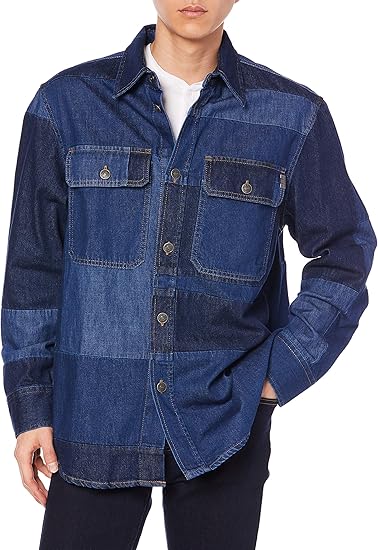 Amazon ディーゼル Diesel メンズ シャツ デニム パッチワーク シャツジャケット ストーンウォッシュ A0150ecaz シャツ 通販