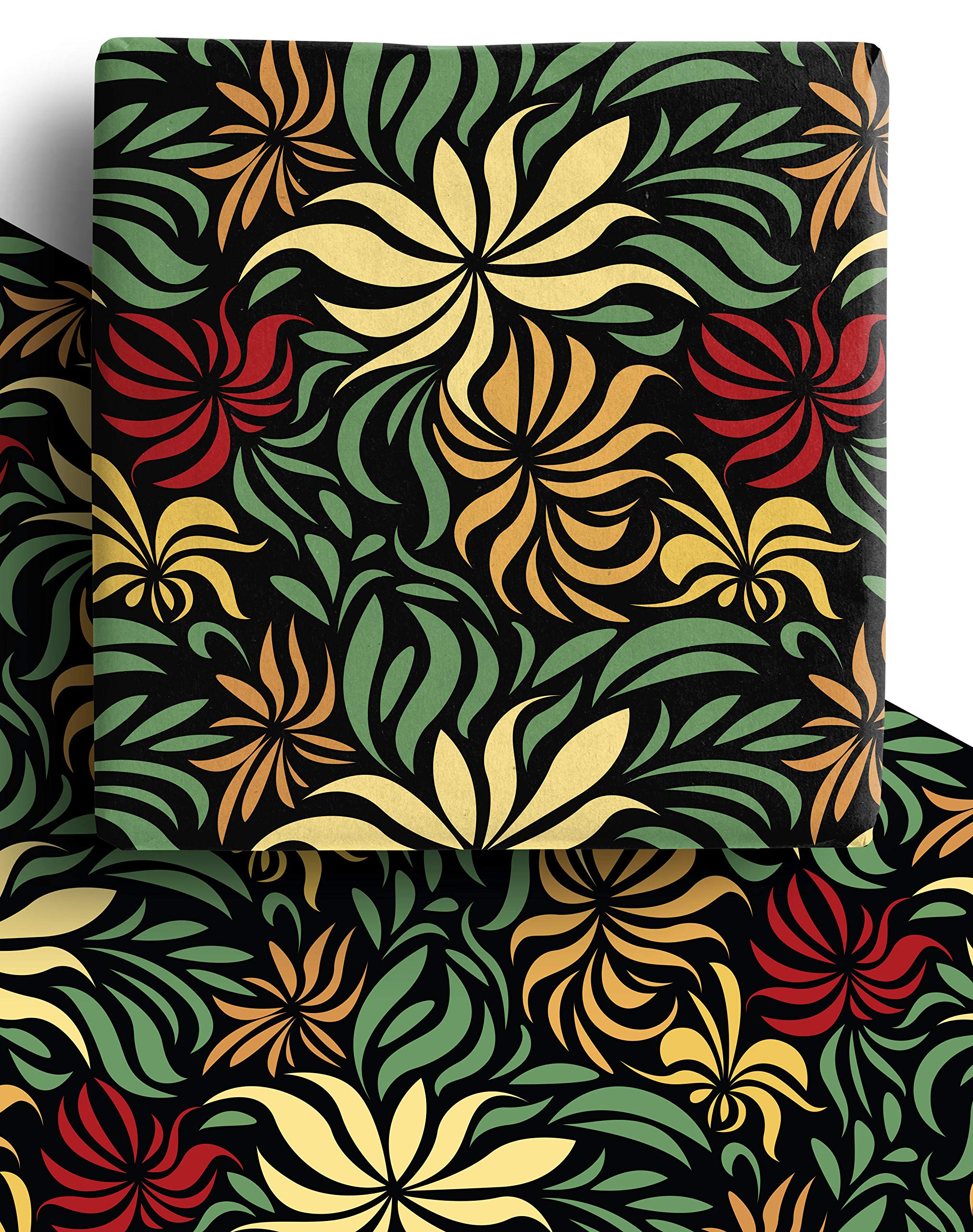 4 x Eco Vintage Floral Wrapping Paper Sheets 70cmx50cm - Premium Recyclable Flower Gift Wrap for Mothers Day, Birthday, Anniversary, Wedding & more.