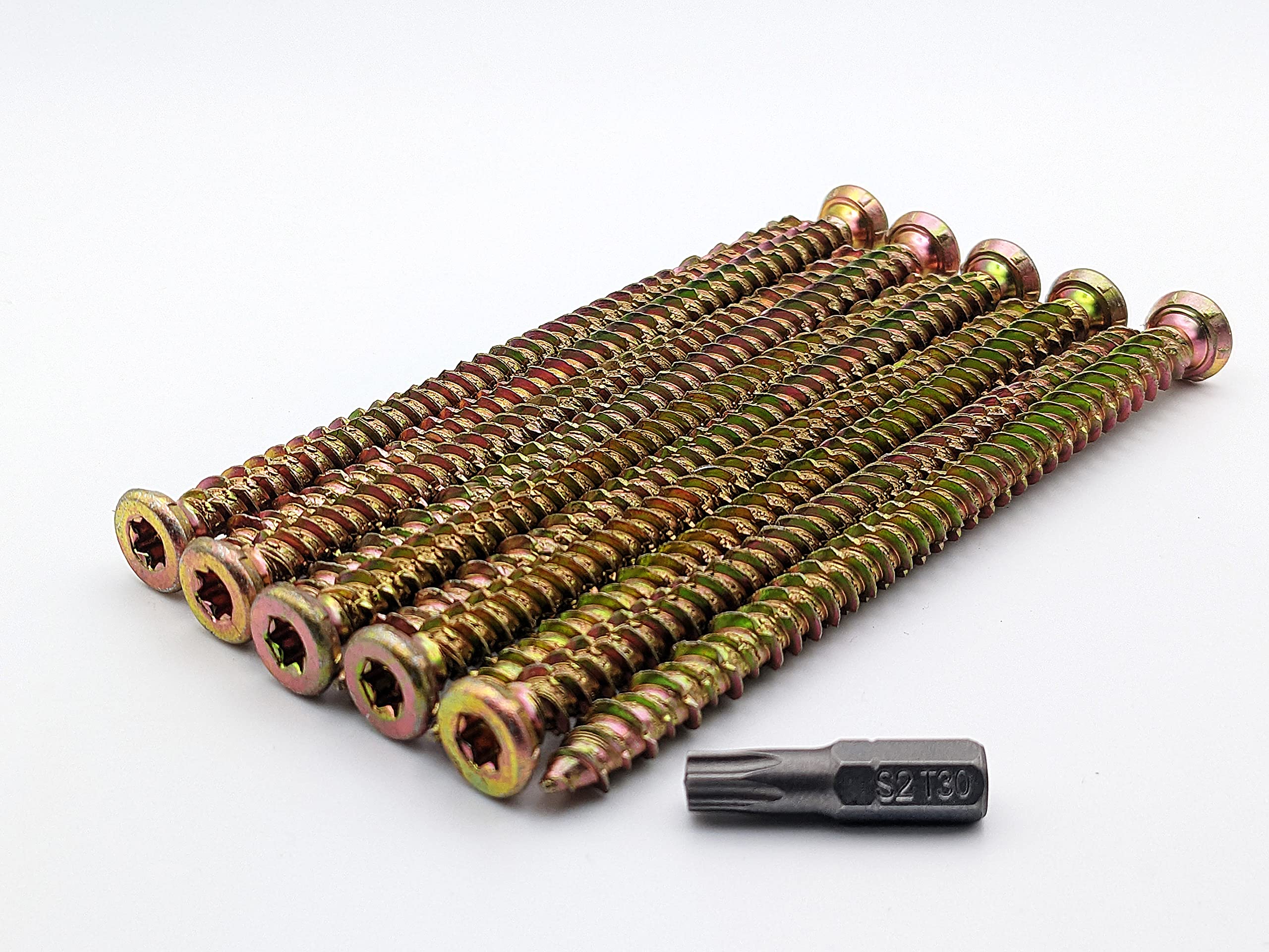 AF4F 122mm x 7.5mm Concrete Frame Fixing Screw (20 Pack) Window, Door, General Joinery with Free Torx 30 BIT