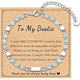 IKIATY Tiny Beaded Bracelet Gifts for Bestie Friend Sister Daughter Granddauhgter Niece, Christmas Birthday Valentines Day Gifts for Teen Girls Women Her