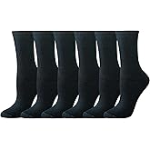Amazon Essentials Women's Cotton Crew Socks, 6 Pairs