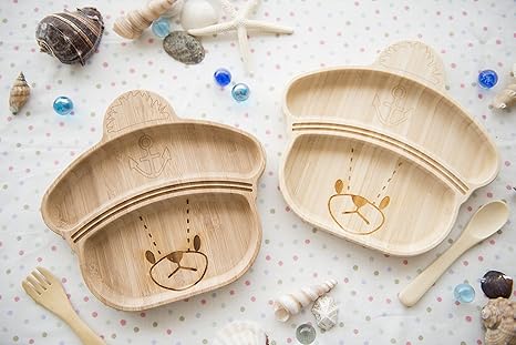 Amazon Co Jp がんばれルルロロプレートセット 竹製食器 Funfam ルル 茶色竹 ホーム キッチン