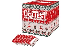 sunepany Christmas Ugly Sweater Game Box Ugly Sweater Contest Ballot Box with Slot Raffle Boxes Ugly Sweater Voting Box with 