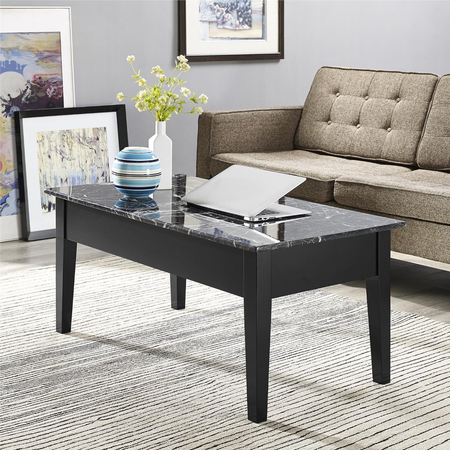 Amazoncom Dorel Living Faux Marble Lift Top Storage Coffee Table Amazoncom Dorel Living Faux Marble Lift Top Storage Coffee Table