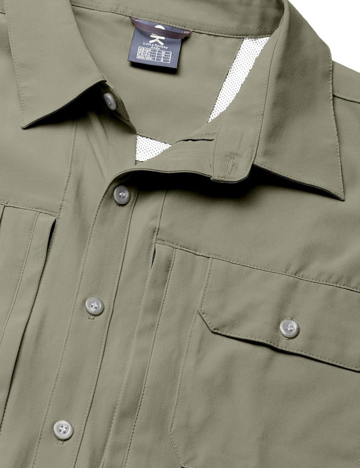 Little Donkey Andy Men's Lightweight Short Sleeve Shirt Quick Dry Stretch Shirt for Hiking Travel, UPF50 : Clothing