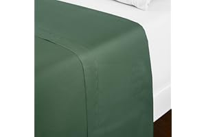 Mellanni California King Size Flat Sheet - Iconic Collection Bedding Sheets - Hotel Luxury, Extra Soft, Cooling Sheet - Wrinkle, Fade, Stain Resistant - 1 Flat Sheet Only (Cal King, Emerald Green)
