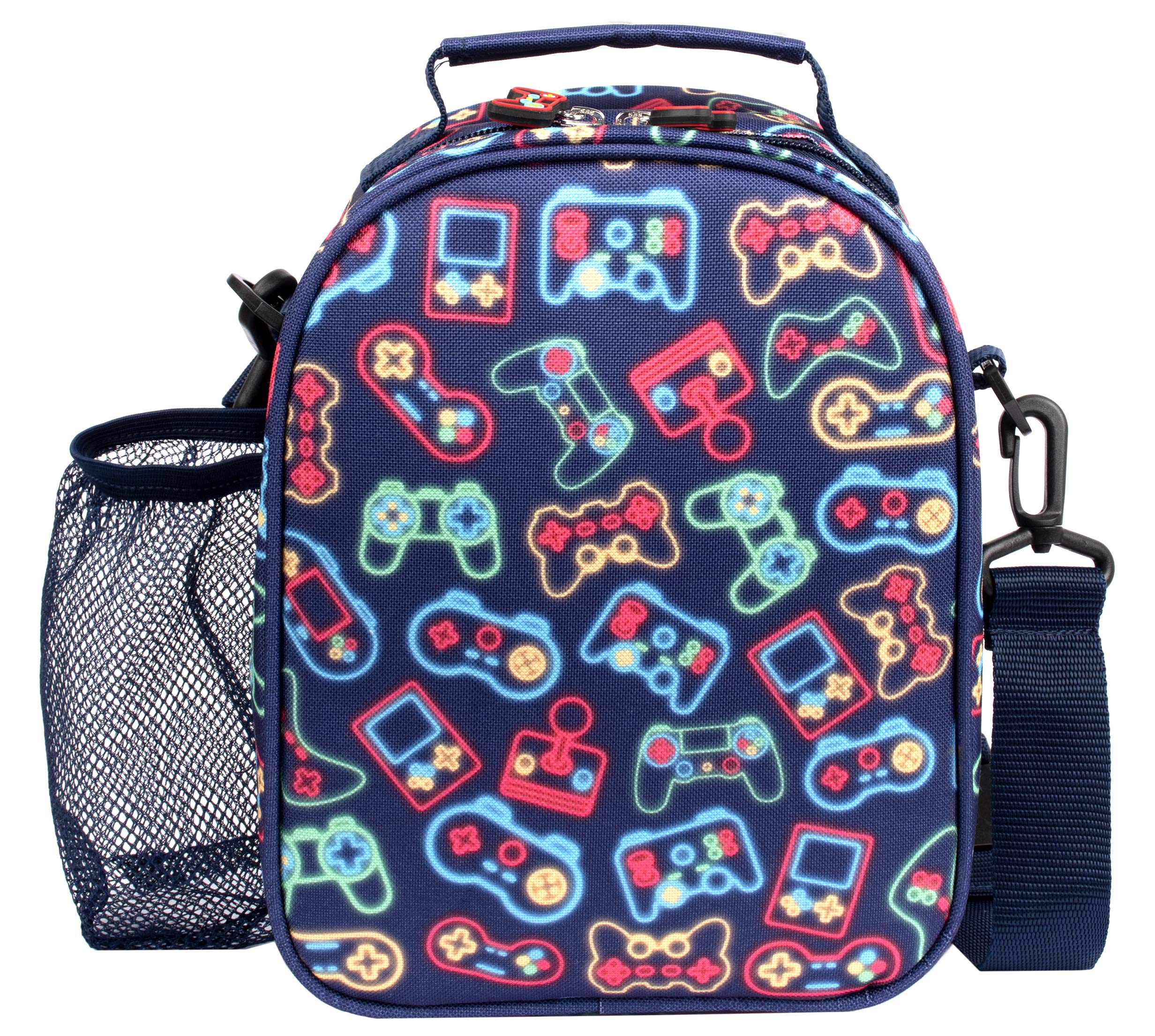 Fringoo Neon Gamer Lunch Box - Insulated Kids Lunch Bag - Great Gifts for Gamers