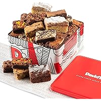 David's Cookies Assorted Brownies & Crumb Cake Gift Basket Tin - Delicious, Fresh Baked Snacks, Gourmet Chocolate Fudge Slice