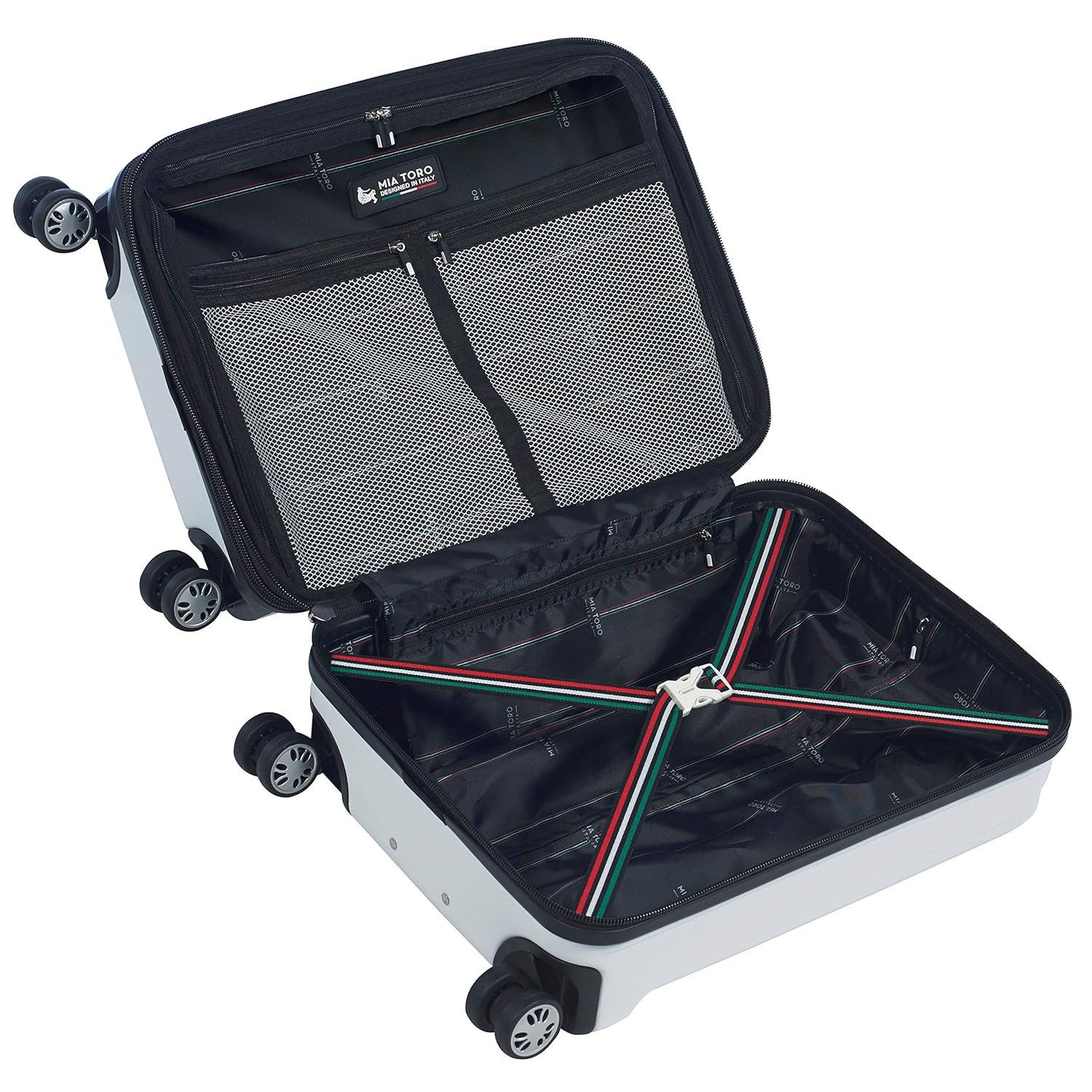 mia toro moda 3 piece hardside spinner luggage set
