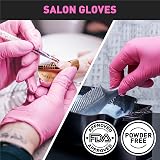 OKIAAS Pink Vinyl Gloves Medium 50 Count Latex-Free PVC Kitchen Lab view 4
