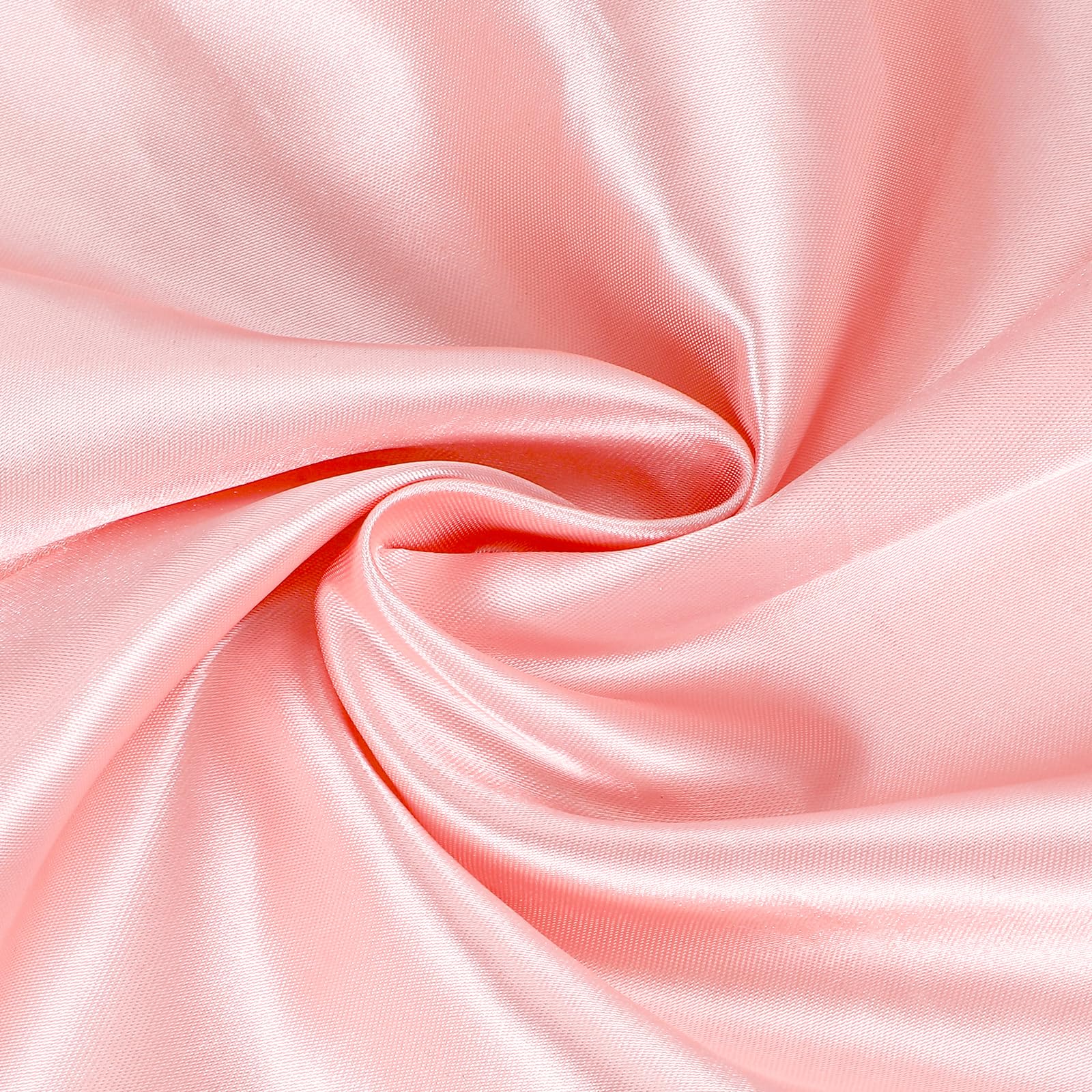 Satin Fabric by The Yard, 60 Inch Wide Pink Satin Fabric Shiny & Silky Lining Cloth for Wedding Dress, Clothing Making, DIY Crafts, Table Cover, Sewing(Pink)