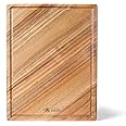 MITSUMOTO SAKARI Japanese Acacia Wood Cutting Board, 16 × 11 in Kitchen Cutting Board for Meat Vegetables Cheese, Pure Natural Textured Chopping Board with Juice Groove