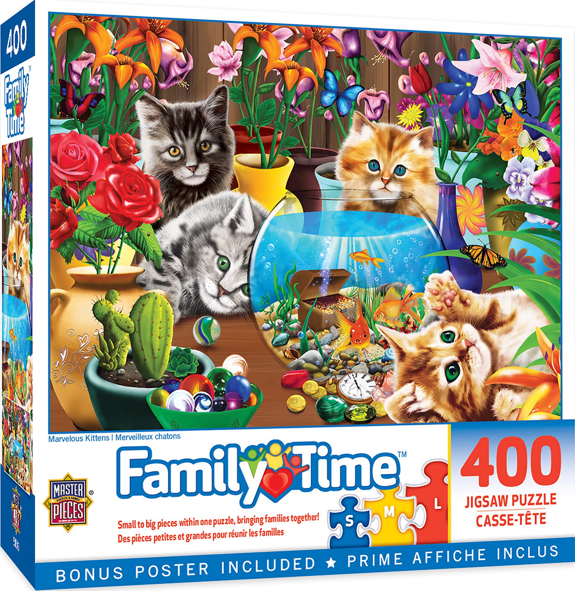 MasterPieces 400 Piece Jigsaw Puzzle for Adults, Family, Or Youth - Marvelous Kittens - 18"x24"