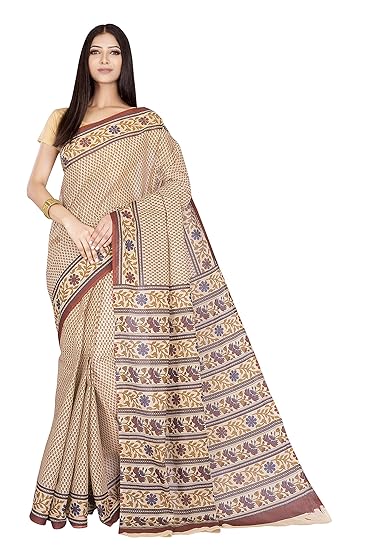 Womens Pure Cotton Printed Saree Without Blouse Piece