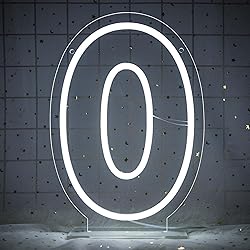 ATTNEON Number 0 Neon Sign,Led Light Up Zero