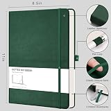 RETTACY Dotted A4 Notebook 192 Pages Leather Hard Cover 21.5 x 27.9cm Dark Green view 2