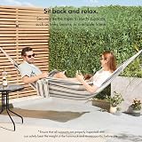 VonHaus Garden Hammock 2 Person Striped Polycotton with Travel Bag view 2