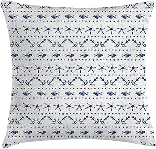 Funda de cojín decorativa de color azul marino, diseño de temática de