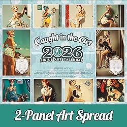 Pin-Up Calendar 2026, Caught in the Act, 2-Panel