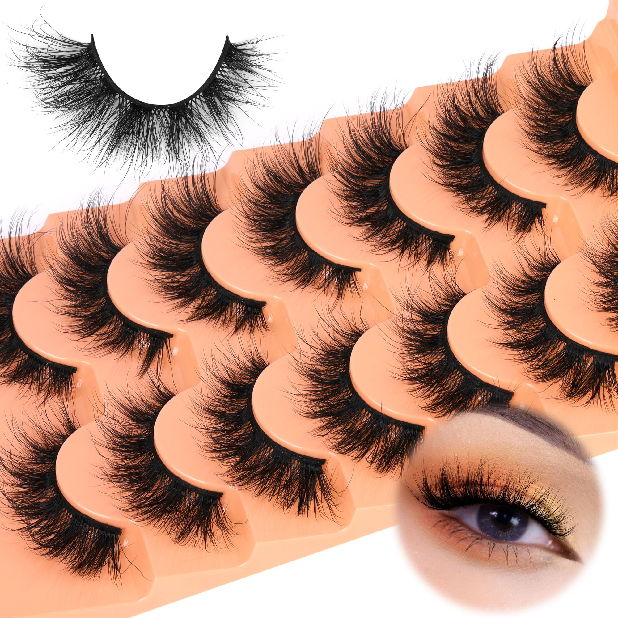 False Eyelashes Crossed Cluster Lashes Volume