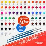 Crafts 4 ALL 60 Acrylic Paints Set for Canvas Wood Ceramic Fabric Non-Toxic view 2