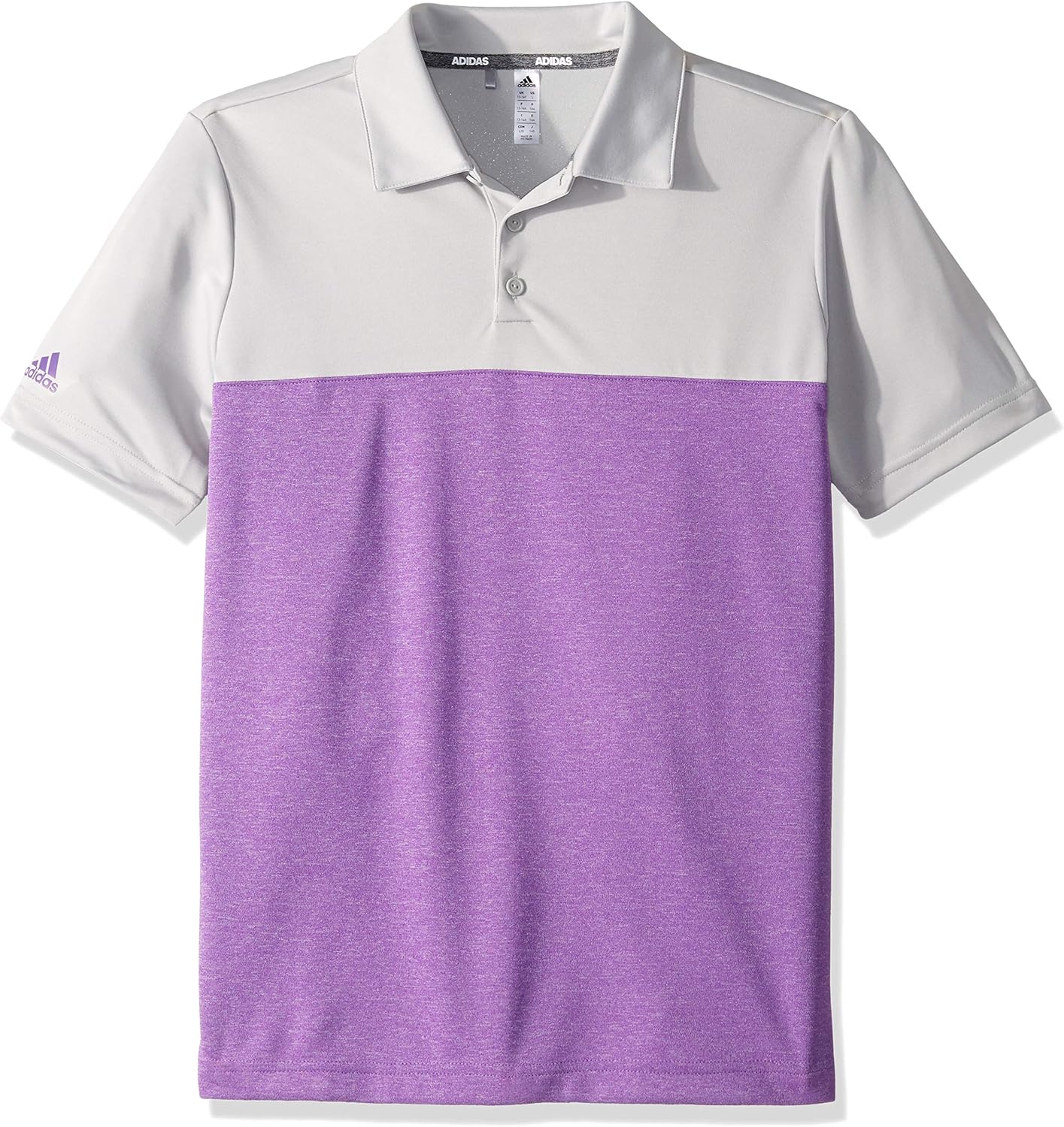 adidas Boys' Heathered Color Blocked Polo: Clothing