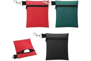 3 Pcs Golf Tee Bags, 6.7 x 5.5 in Portable Golf Ball Pouch Zipper Golf Accessory Bag, Golf Ball Tee Storage Bag Golf Ball Car