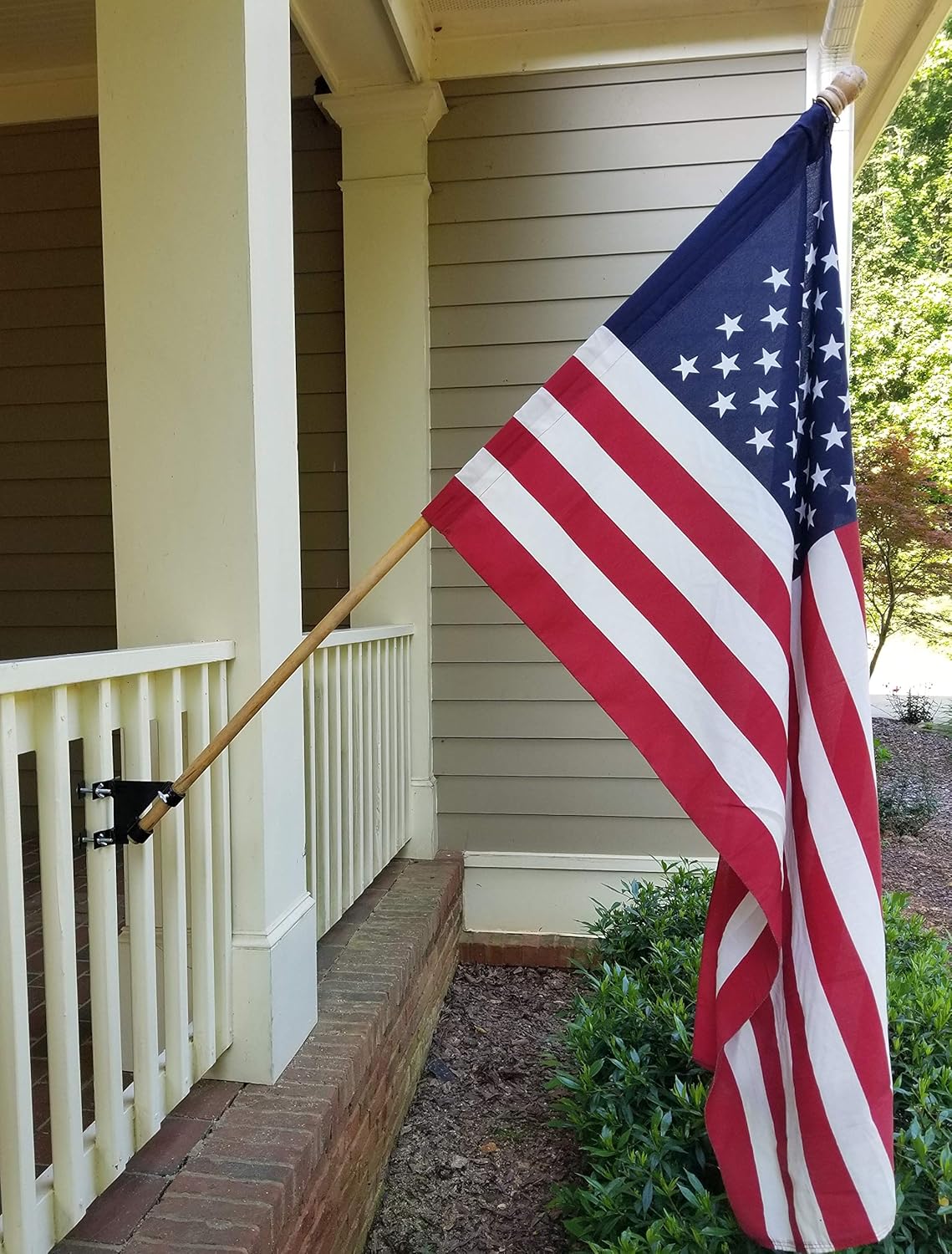 images American Flag For Porch Railing railhookz flagpole mount 45 wedge