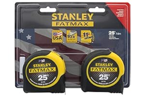 Stanley FMHT74038 Two Pack of Fatmax Easy-Read 25 Foot Tape Measures with Polyester Coated Nylon Blades