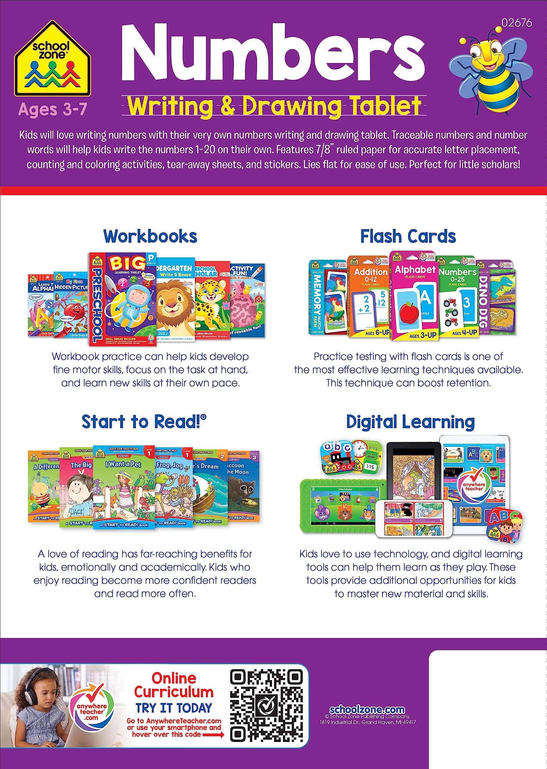 School Zone: Numbers Writing & Drawing Practice