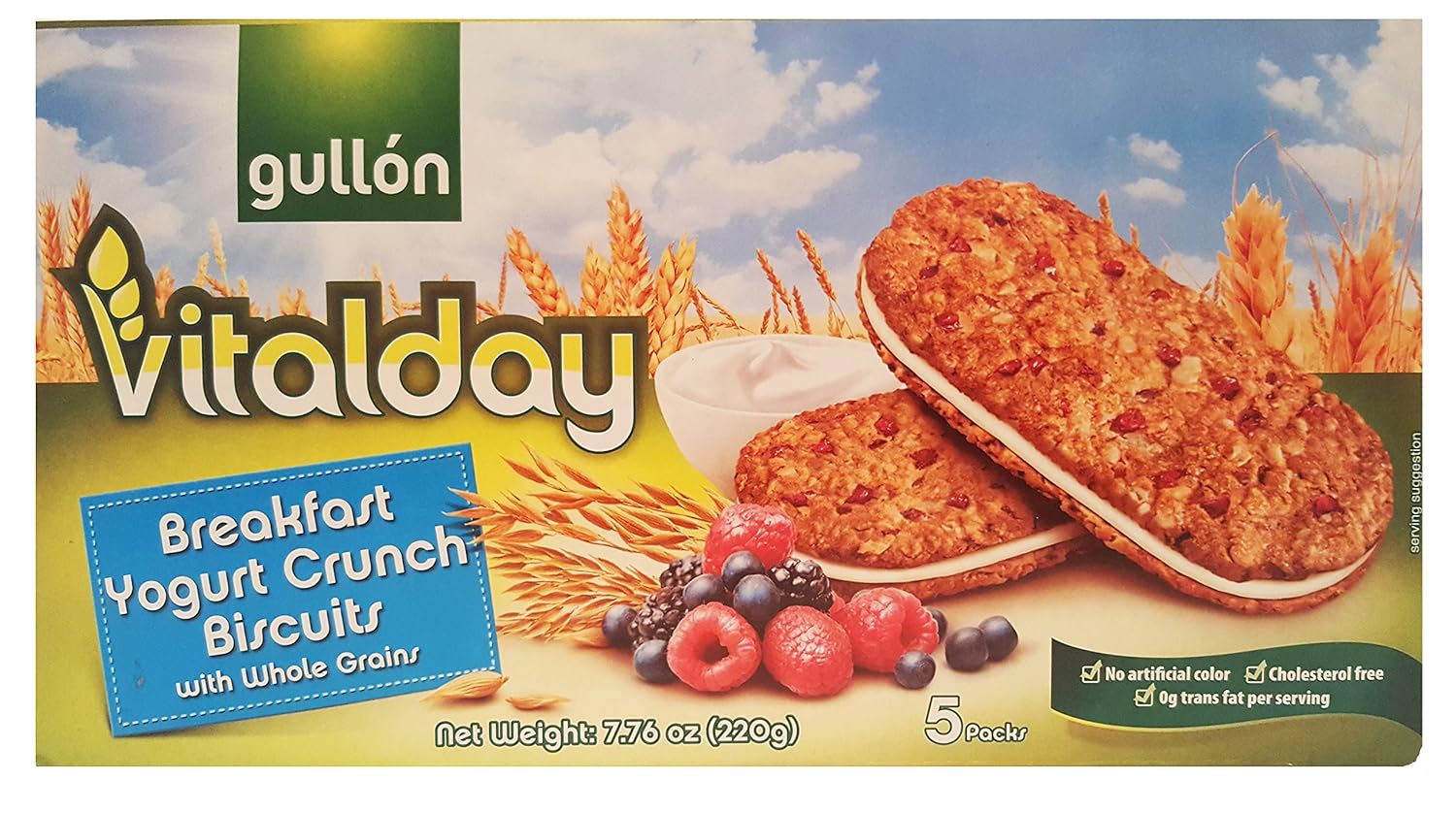 Gullon Tasty Breakfast Yogurt Sandwich Crunch Biscuit