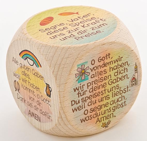 °°2559 Kleiner GEBETSWÜRFEL 5cm (Tischgebete)