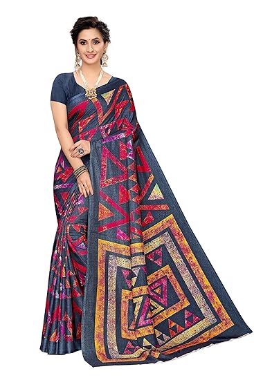 georgette with blouse piece saree (SDPL-DIGITAL TRIANGLE_ Multi_ FS)