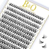 B&Q Lash Clusters 280PCS Natural Eyelash Clusters 40D D 9-16mm Individual Lash Wispy Eyelash Extension with Soft Thin Band Cl