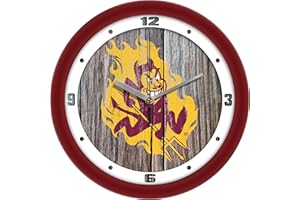 SUNTIME Arizona State Sun Devils - Weathered Wood Wall Clock