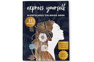 RYVE Adult Coloring Book for Women – Mindfulness & Personal Growth Prompts for Relaxation – Anxiety, Stress Relief & Relaxati
