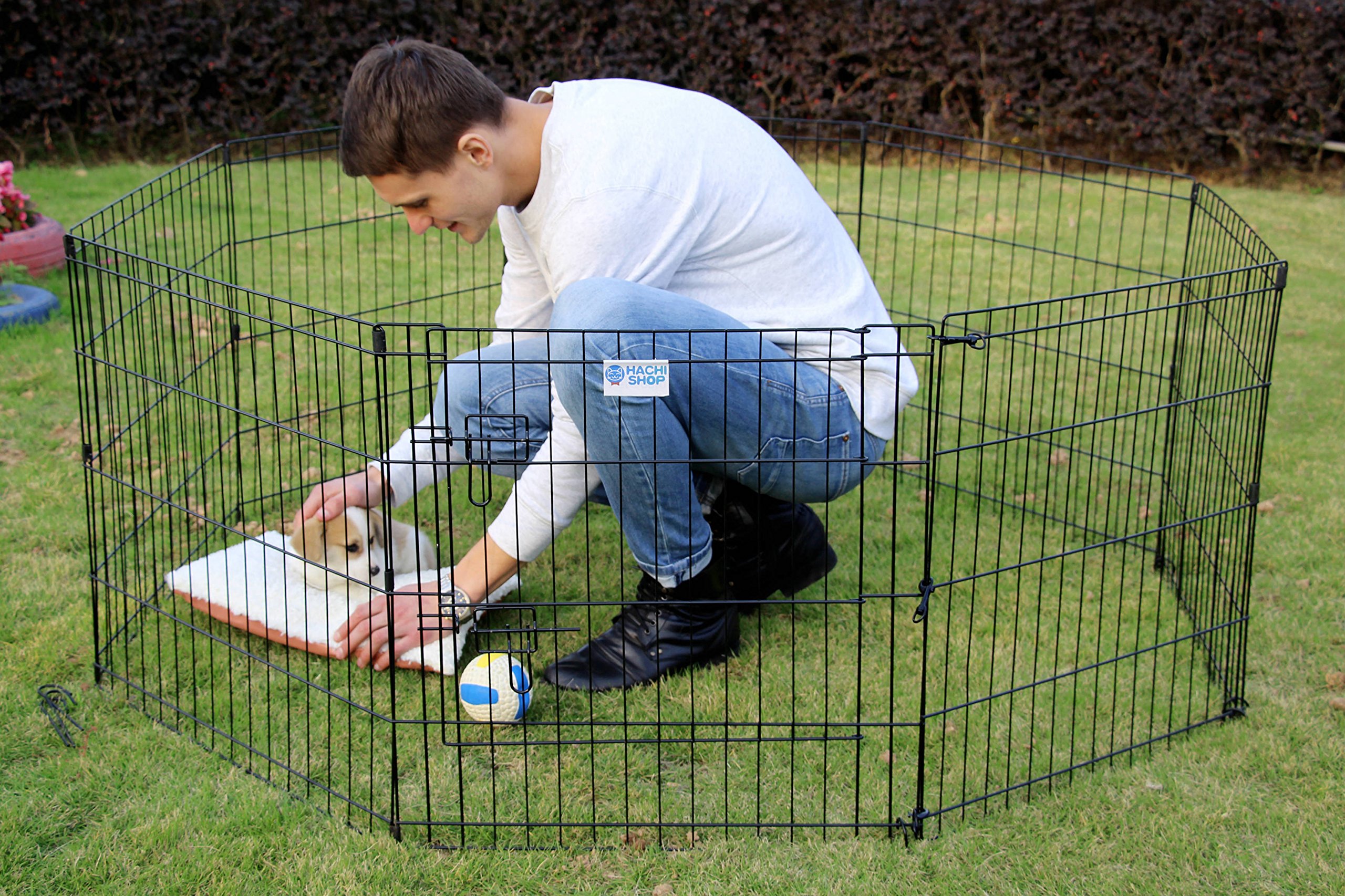 HACHI SHOP Pet Playpen Foldable Exercise Pen for Dogs Cats Rabbits 24