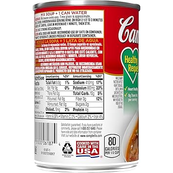 Campbells Condensed Healthy Request Vegetable Beef Soup, 10.5 oz. Can
