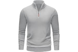 TACVASEN Men's Quarter Zip Sweaters Men Soft Cotton Pullover Winter Fall Turtleneck Knitted Mock Neck Casual Long Sleeve