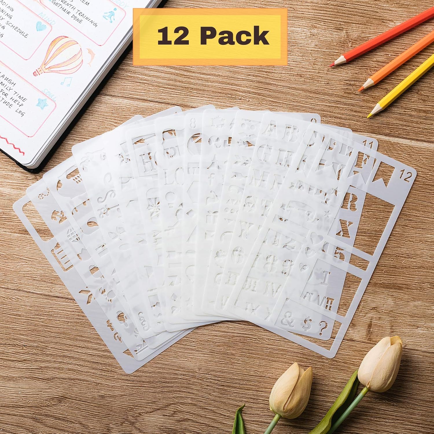 Mr. Pen- Journaling Stencil, 12 Pack, Stencils, 4x7 Inch, Bullet Journaling Supplies, Stencil Set, Journal Stencils, Journal Stencil, Planner Stencils, Bullet Journaling Stencil, Stencils for Planners : Kitchen & Dining