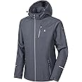 Little Donkey Andy Men's Softshell Jacket Ski Jacket with Removable Hood, Fleece Lined