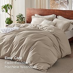 Bedsure 100% Washed Cotton Duvet Cover Oversized