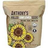 Anthony's Organic Hulled Sunflower Seeds, 2 lb, Raw, Unsalted, Batch Tested and Gluten Free, Keto Friendly