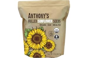 Anthony's Organic Hulled Sunflower Seeds, 2 lb, Raw, Unsalted, Batch Tested and Gluten Free, Keto Friendly