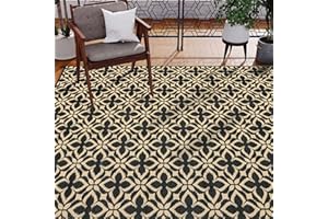 HUGEAR Outdoor Rug for Patios Clearance,Waterproof Mat,Large Outside Carpet,Reversible Plastic Straw Camping Rugs,Rv,Porch,Deck,Camper,Balcony,Backyard (8x10,Clover A/Black&Beige)