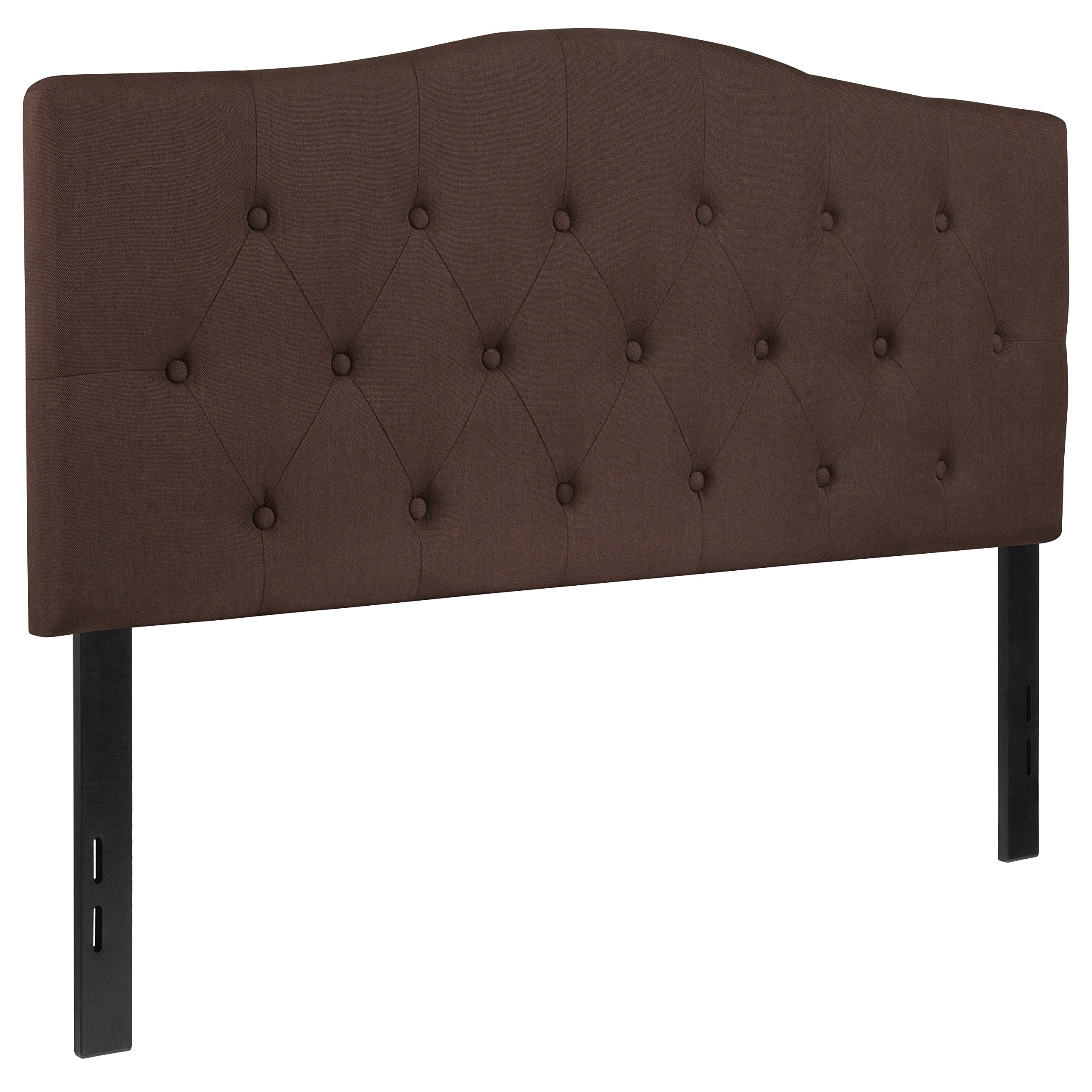 Flash Furniture Cambridge Tufted Upholstered Full Size Headboard in Dark Brown Fabric, HG-HB1708-F-DBR-GG