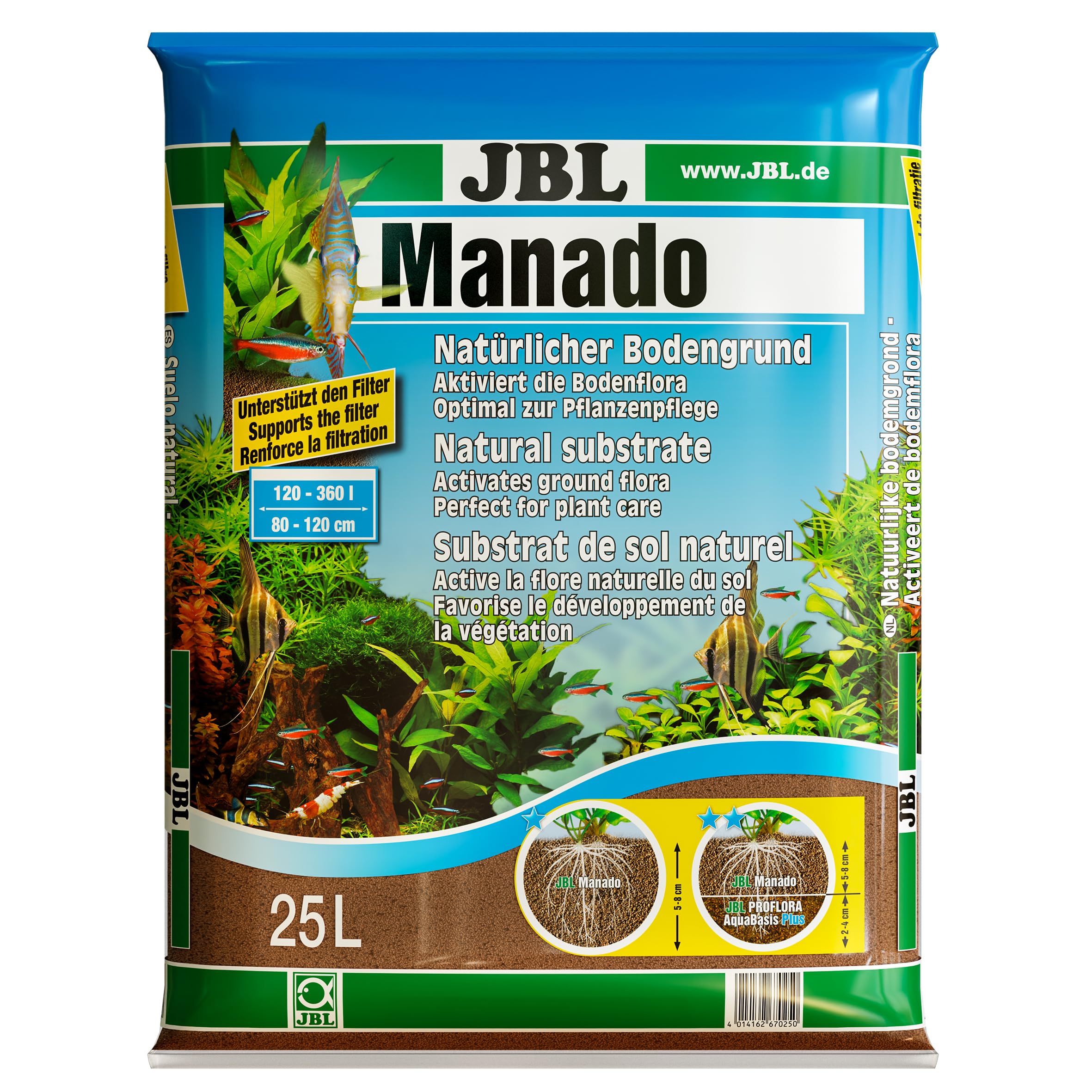 JBL Manado 25 l, Natural substrate for freshwater aquariums