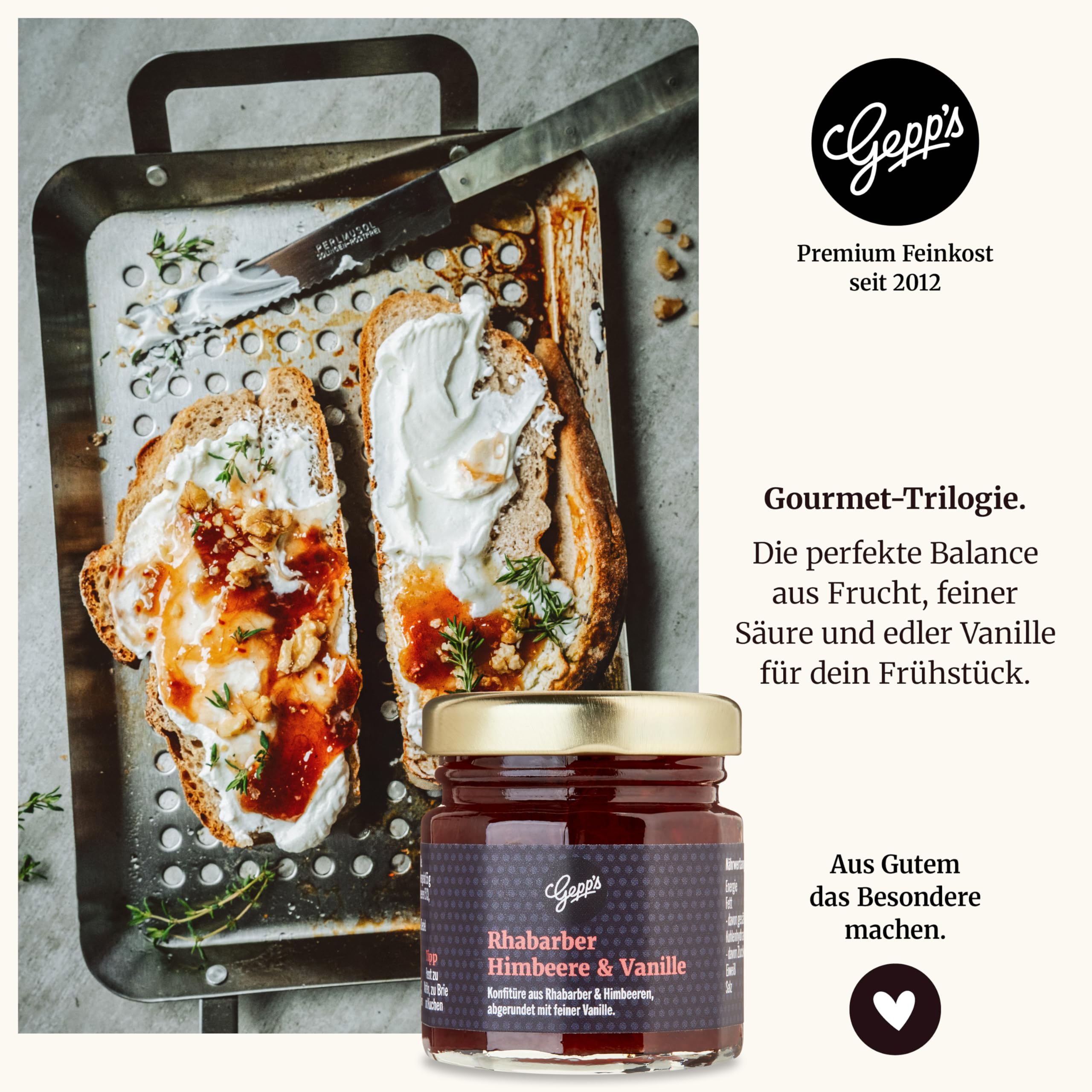 Gepp's Feinkost Frühstück Marmeladen Set I Mini Konfitüren in verschiedenen Geschmacksrichtungen I Geschenk mit Spezialitäten wie Mango Ingwer Erdbeer & Champagner Fruchtaufstrich 5